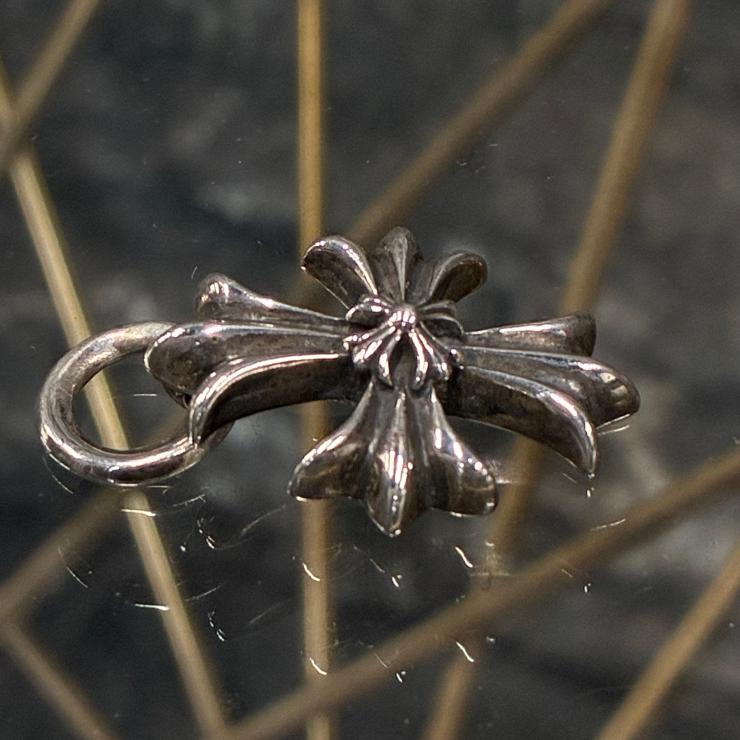 CHROME HEARTS クロムハーツ ダブルCHクロス ペンダントトップ チャーム シルバー SV925 アクセサリー ★良品★