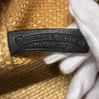 CHROME HEARTS クロムハーツ ビーチ ラージ トートバッグ CHクロスプリント シルバープレート ベージュ ブラック ★美品★