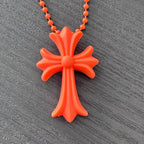 CHROME HEARTS クロムハーツ ラバー CHクロス ネックレス オレンジ ボールチェーン アクセサリー