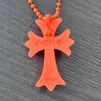 CHROME HEARTS クロムハーツ ラバー CHクロス ネックレス オレンジ ボールチェーン アクセサリー