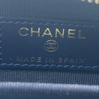 CHANEL シャネル マトラッセ キャビアスキン コインケース 財布 ネイビー ゴールド金具 ★美品★