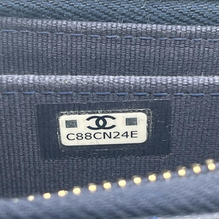 CHANEL シャネル マトラッセ キャビアスキン コインケース 財布 ネイビー ゴールド金具 ★美品★