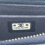 CHANEL シャネル マトラッセ キャビアスキン コインケース 財布 ネイビー ゴールド金具 ★美品★