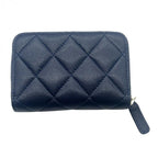 CHANEL シャネル マトラッセ キャビアスキン コインケース 財布 ネイビー ゴールド金具 ★美品★
