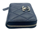 CHANEL シャネル マトラッセ キャビアスキン コインケース 財布 ネイビー ゴールド金具 ★美品★