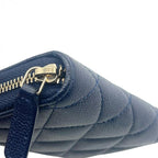 CHANEL シャネル マトラッセ キャビアスキン コインケース 財布 ネイビー ゴールド金具 ★美品★