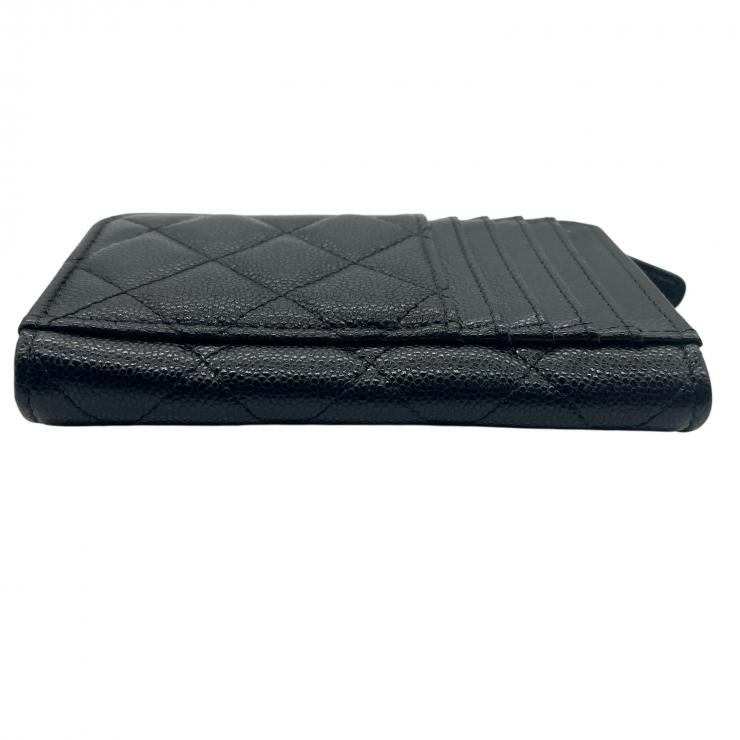 CHANEL シャネル マトラッセ キャビアスキン コインケース カードケース AP3179 L字ファスナー ブラック ゴールド金具 ★美品★