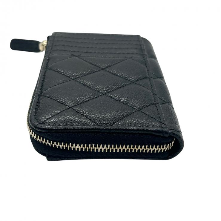 CHANEL シャネル マトラッセ キャビアスキン コインケース カードケース AP3179 L字ファスナー ブラック ゴールド金具 ★美品★
