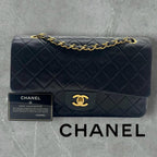 CHANEL シャネル マトラッセ25 ラムスキン レザー Wフラップ Wチェーン ショルダーバッグ バッグ ゴールド金具 1番台 ヴィンテージ A01112 ★ギャラ付★
