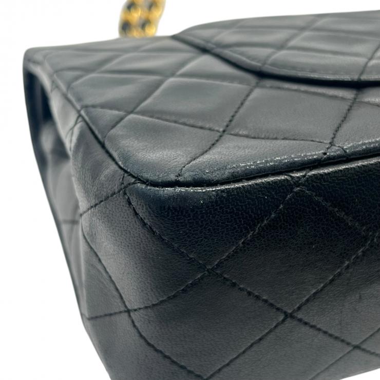 CHANEL シャネル マトラッセ25 ラムスキン レザー Wフラップ Wチェーン ショルダーバッグ バッグ ゴールド金具 1番台 ヴィンテージ A01112 ★ギャラ付★