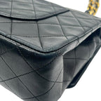 CHANEL シャネル マトラッセ25 ラムスキン レザー Wフラップ Wチェーン ショルダーバッグ バッグ ゴールド金具 1番台 ヴィンテージ A01112 ★ギャラ付★