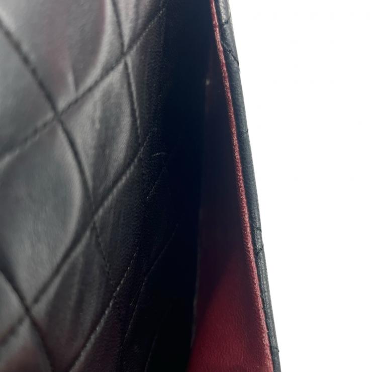 CHANEL シャネル マトラッセ25 ラムスキン レザー Wフラップ Wチェーン ショルダーバッグ バッグ ゴールド金具 1番台 ヴィンテージ A01112 ★ギャラ付★