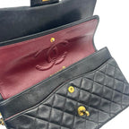 CHANEL シャネル マトラッセ25 ラムスキン レザー Wフラップ Wチェーン ショルダーバッグ バッグ ゴールド金具 1番台 ヴィンテージ A01112 ★ギャラ付★
