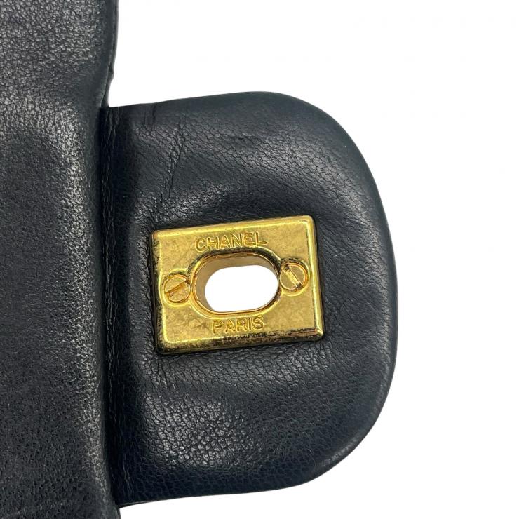 CHANEL シャネル マトラッセ25 ラムスキン レザー Wフラップ Wチェーン ショルダーバッグ バッグ ゴールド金具 1番台 ヴィンテージ A01112 ★ギャラ付★