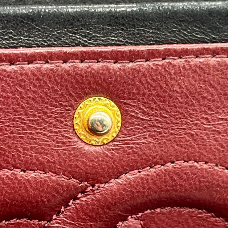 CHANEL シャネル マトラッセ25 ラムスキン レザー Wフラップ Wチェーン ショルダーバッグ バッグ ゴールド金具 1番台 ヴィンテージ A01112 ★ギャラ付★