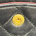 CHANEL シャネル マトラッセ25 ラムスキン レザー Wフラップ Wチェーン ショルダーバッグ バッグ ゴールド金具 1番台 ヴィンテージ A01112 ★ギャラ付★
