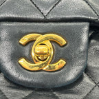 CHANEL シャネル マトラッセ25 ラムスキン レザー Wフラップ Wチェーン ショルダーバッグ バッグ ゴールド金具 1番台 ヴィンテージ A01112 ★ギャラ付★