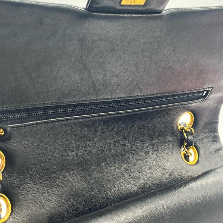 CHANEL シャネル マトラッセ25 ラムスキン レザー Wフラップ Wチェーン ショルダーバッグ バッグ ゴールド金具 1番台 ヴィンテージ A01112 ★ギャラ付★