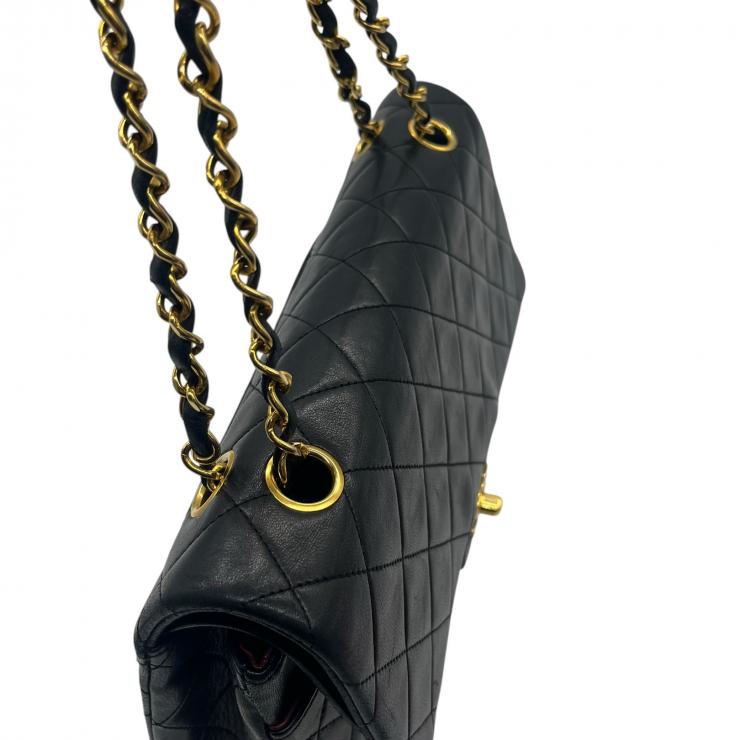 CHANEL シャネル マトラッセ25 ラムスキン レザー Wフラップ Wチェーン ショルダーバッグ バッグ ゴールド金具 1番台 ヴィンテージ A01112 ★ギャラ付★