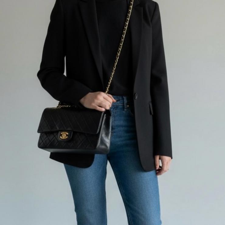 CHANEL シャネル マトラッセ23 Wフラップ Wチェーンショルダーバッグ ラムスキン ゴールド金具 2番台 ヴィンテージ ★ギャラ付★