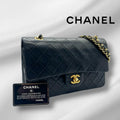 CHANEL シャネル マトラッセ25 ラムスキン レザー Wフラップ Wチェーン ショルダーバッグ バッグ ゴールド金具 1番台 ヴィンテージ A01112 ★ギャラ付★