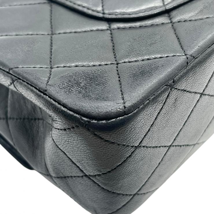 CHANEL シャネル マトラッセ25 ラムスキン レザー Wフラップ Wチェーン ショルダーバッグ バッグ ゴールド金具 1番台 ヴィンテージ A01112 ★ギャラ付★