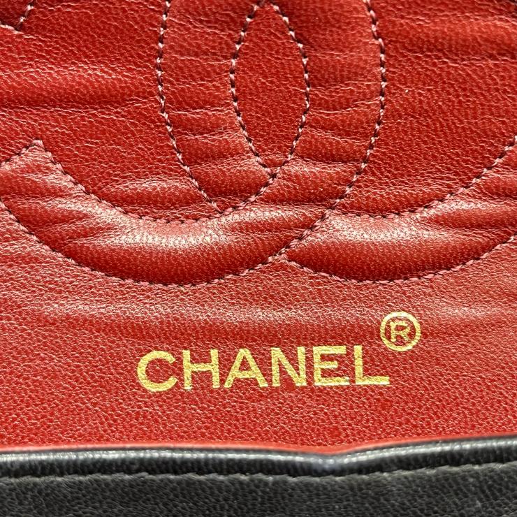 CHANEL シャネル マトラッセ25 ラムスキン レザー Wフラップ Wチェーン ショルダーバッグ バッグ ゴールド金具 1番台 ヴィンテージ A01112 ★ギャラ付★