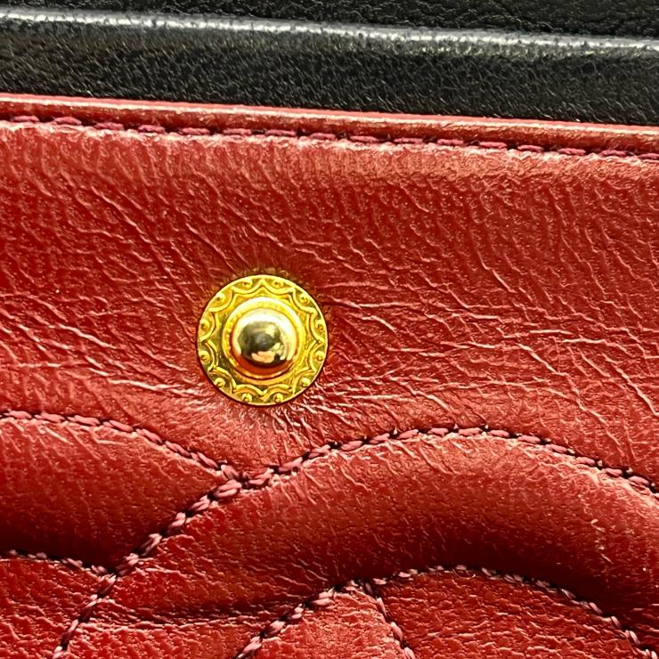 CHANEL シャネル マトラッセ25 ラムスキン レザー Wフラップ Wチェーン ショルダーバッグ バッグ ゴールド金具 1番台 ヴィンテージ A01112 ★ギャラ付★