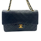 CHANEL シャネル マトラッセ25 ラムスキン レザー Wフラップ Wチェーン ショルダーバッグ バッグ ゴールド金具 1番台 ヴィンテージ A01112 ★ギャラ付★