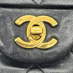 CHANEL シャネル マトラッセ25 ラムスキン レザー Wフラップ Wチェーン ショルダーバッグ バッグ ゴールド金具 1番台 ヴィンテージ A01112 ★ギャラ付★