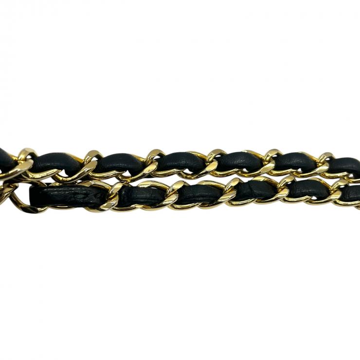 CHANEL シャネル マトラッセ25 ラムスキン レザー Wフラップ Wチェーン ショルダーバッグ バッグ ゴールド金具 1番台 ヴィンテージ A01112 ★ギャラ付★