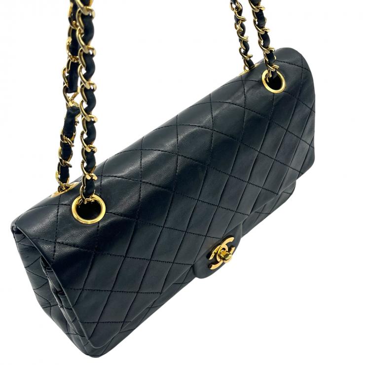 CHANEL シャネル マトラッセ25 ラムスキン レザー Wフラップ Wチェーン ショルダーバッグ バッグ ゴールド金具 1番台 ヴィンテージ A01112 ★ギャラ付★