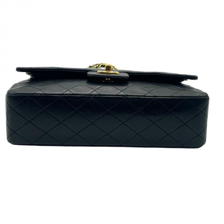 CHANEL シャネル マトラッセ25 ラムスキン レザー Wフラップ Wチェーン ショルダーバッグ バッグ ゴールド金具 1番台 ヴィンテージ A01112 ★ギャラ付★