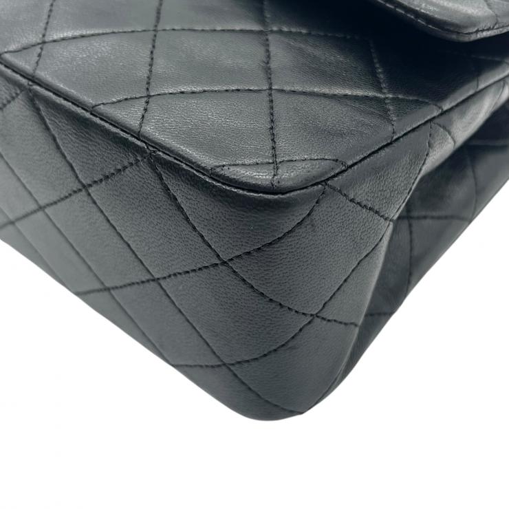 CHANEL シャネル マトラッセ25 ラムスキン レザー Wフラップ Wチェーン ショルダーバッグ バッグ ゴールド金具 1番台 ヴィンテージ A01112 ★ギャラ付★
