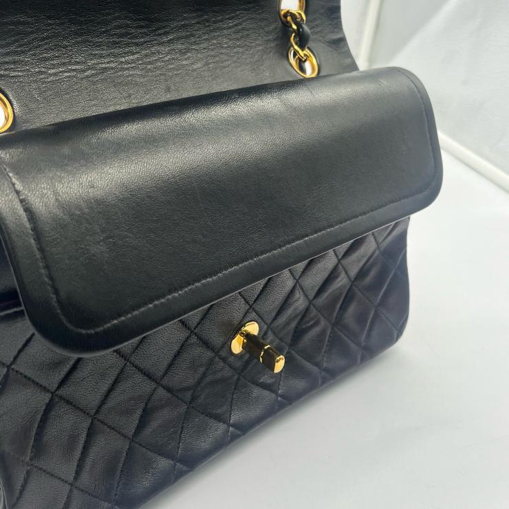CHANEL シャネル マトラッセ25 ラムスキン レザー Wフラップ Wチェーン ショルダーバッグ バッグ ゴールド金具 A01112 ★3番台 ヴィンテージ★★希少品★