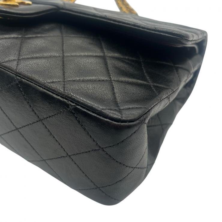 CHANEL シャネル マトラッセ25 ラムスキン レザー Wフラップ Wチェーン ショルダーバッグ バッグ ゴールド金具 A01112 ★3番台 ヴィンテージ★★希少品★