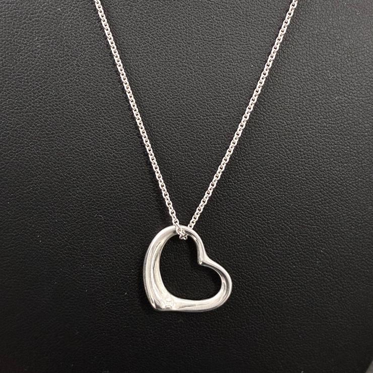 Tiffany&Co. ティファニー オープンハート 22mm ネックレス アクセサリー シルバー SV925 ★美品★