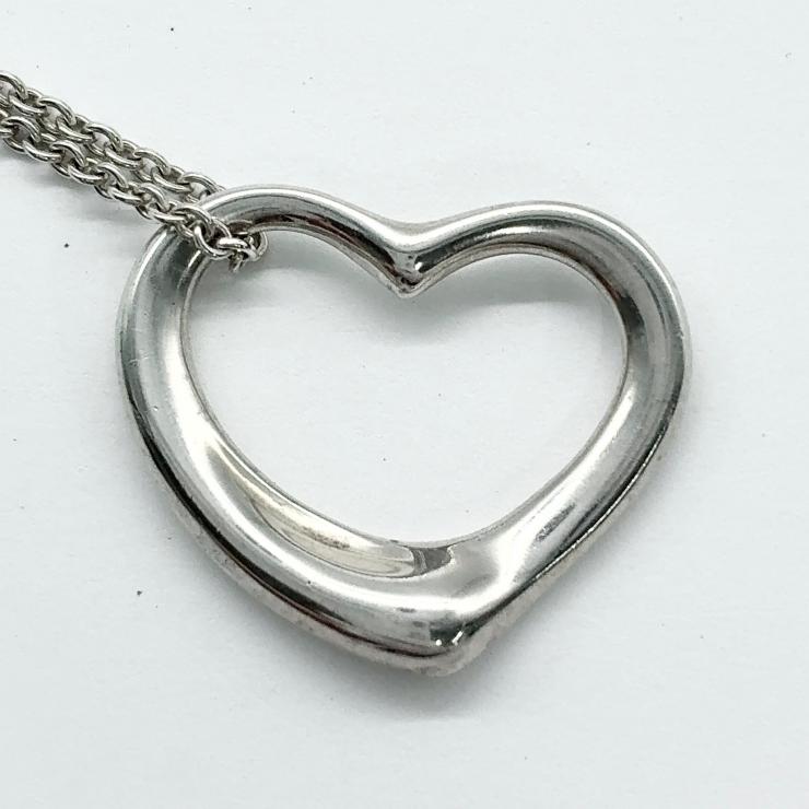 Tiffany&Co. ティファニー オープンハート 22mm ネックレス アクセサリー シルバー SV925 ★美品★