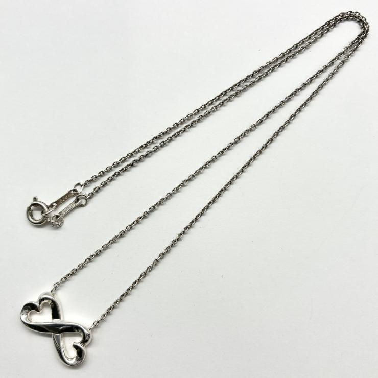 Tiffany&Co. ティファニー ダブルラビング ハート ネックレス アクセサリー シルバー SV925 ★美品★Tiffany&Co. ティファニー ダブルラビング ハート ネックレス アクセサリー シルバー SV925 ★美品★