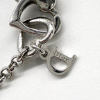 Christian Dior クリスチャン ディオール Dロゴ ハート ラインストーン ネックレス アクセサリー シルバー ★美品★
