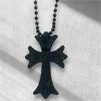 CHROME HEARTS クロムハーツ ラバー グリッター スモールCHクロス RUBBER SML CH CROSS シリコン ネックレス アクセサリー ブラック ラメ ★保証書★