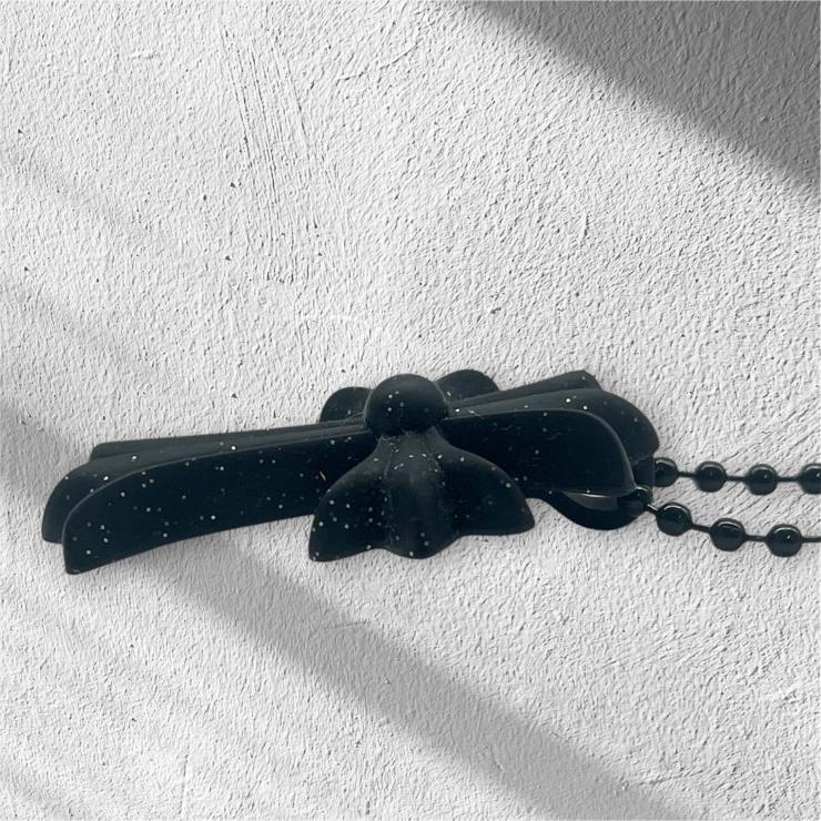 CHROME HEARTS クロムハーツ ラバー グリッター スモールCHクロス RUBBER SML CH CROSS シリコン ネックレス アクセサリー ブラック ラメ ★保証書★