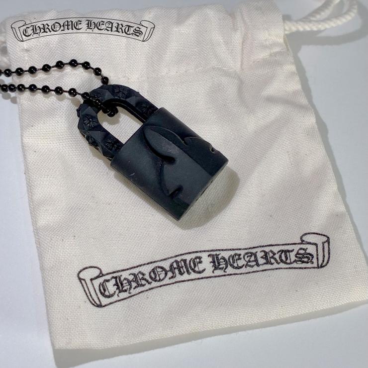 CHROME HEARTS クロムハーツ ラバー パドロック フレアニー シリコン ネックレス ブラック アクセサリー ★袋付★ ★人気高騰中★