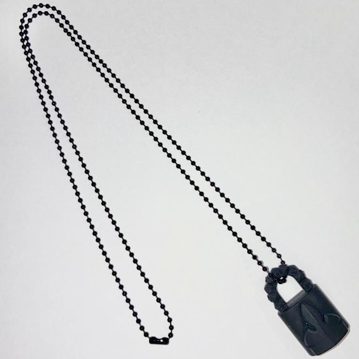 CHROME HEARTS クロムハーツ ラバー パドロック フレアニー シリコン ネックレス ブラック アクセサリー ★袋付★ ★人気高騰中★