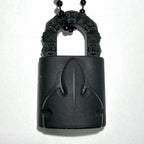 CHROME HEARTS クロムハーツ ラバー パドロック フレアニー シリコン ネックレス ブラック アクセサリー ★袋付★ ★人気高騰中★