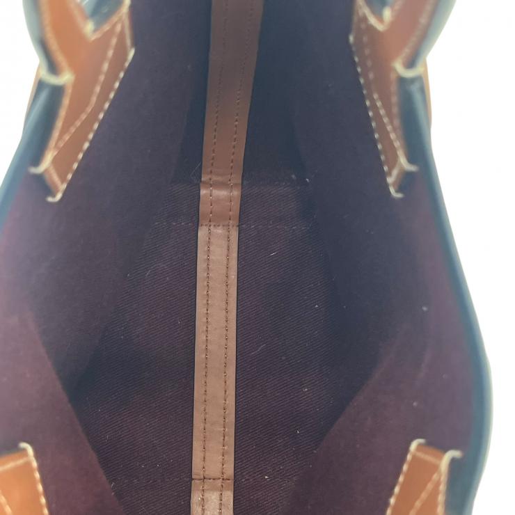 Burberry バーバリー ノバチェック ロンドン ミニ キャンバスxレザー 2WAY ハンドバッグ トートバッグ ブラウン ★美品★