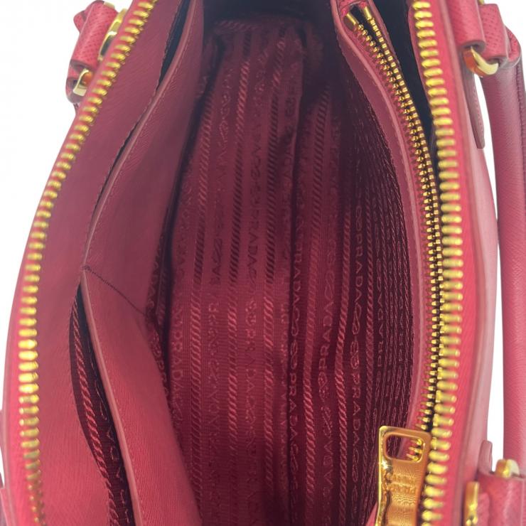 PRADA プラダ サフィアーノ レザー 2WAYハンドバッグ ショルダーバッグ ピンク ゴールド金具 ★美品★