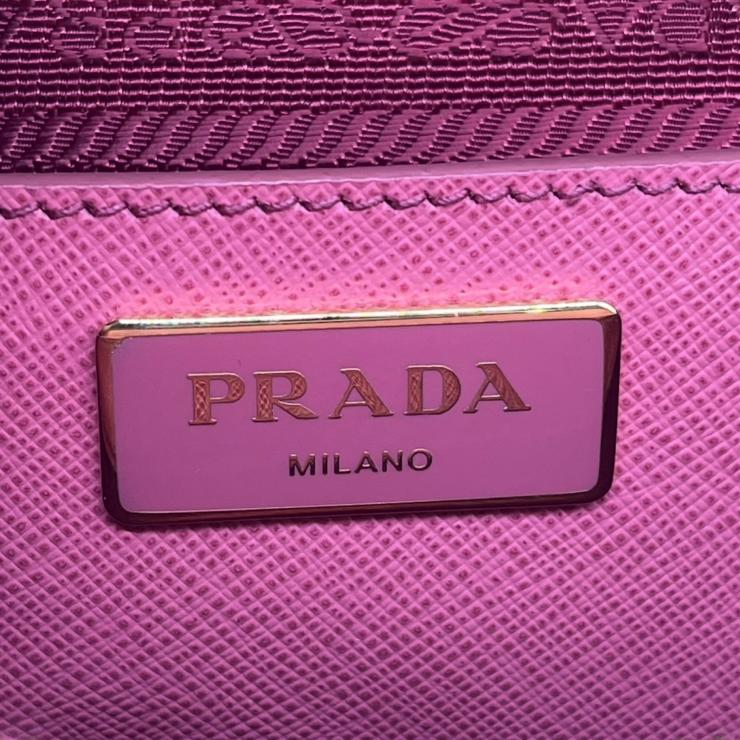 PRADA プラダ サフィアーノ レザー 2WAYハンドバッグ ショルダーバッグ ピンク ゴールド金具 ★美品★