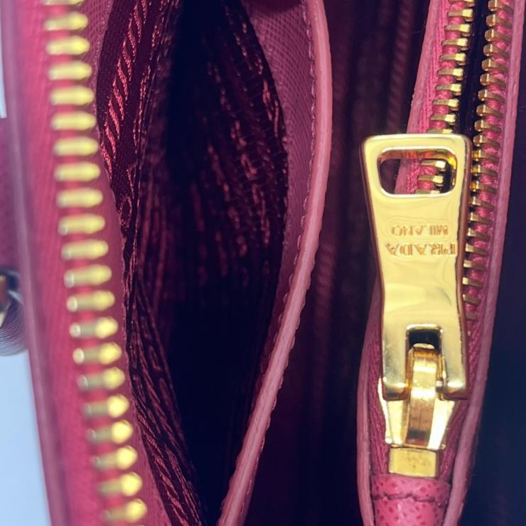 PRADA プラダ サフィアーノ レザー 2WAYハンドバッグ ショルダーバッグ ピンク ゴールド金具 ★美品★
