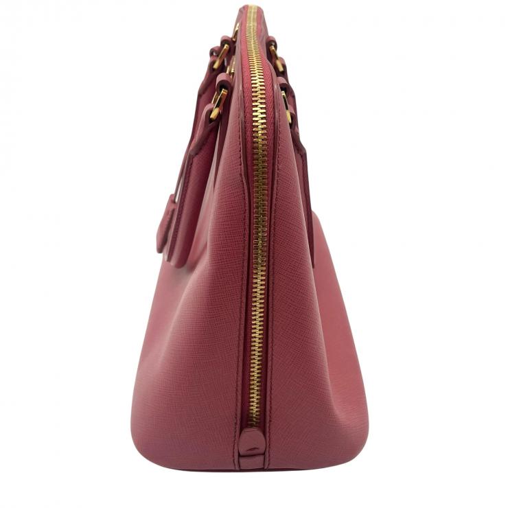 PRADA プラダ サフィアーノ レザー 2WAYハンドバッグ ショルダーバッグ ピンク ゴールド金具 ★美品★